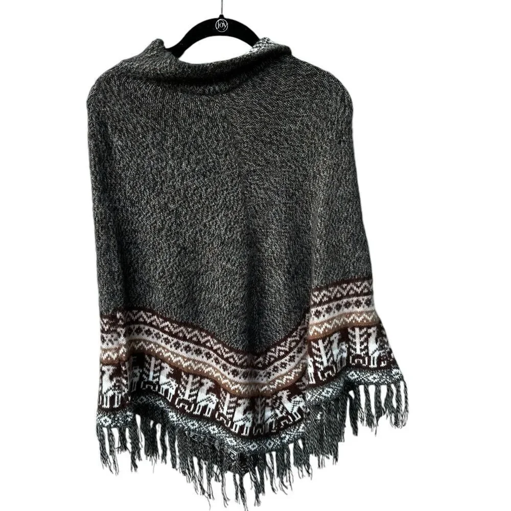 Peruvian Art Woman Poncho Cusquena Alpaca Wool Original from Peru NWT